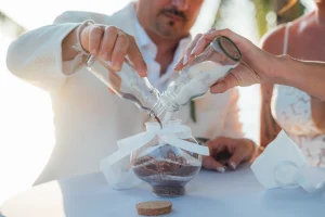Rituel du sable lors d'un mariage à Koh Samui Mariage Koh Samui